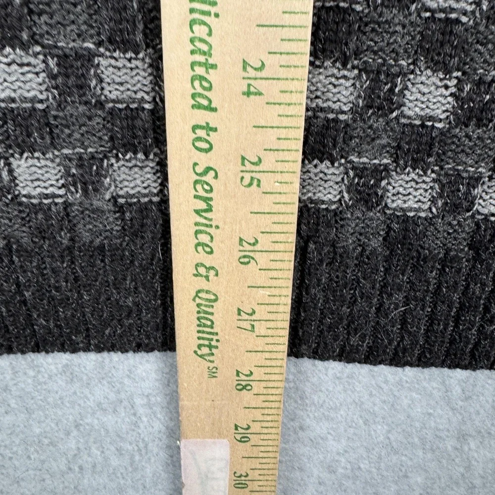VTG TLC by Lambert Sweater Mens XL Gray Checkerboard Textured Knit USA Grandpa